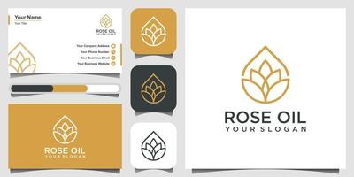 modern lotus sign line art combined with essential oil drops looks minimalist and clean. logo design and business card vector