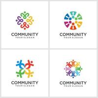 teamwork or community logo design vector