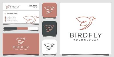 minimalist bird line logo vector