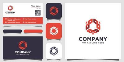 Modern creative hexagon design logo element with business card template. Best for identity and logotypes. vector
