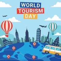 concepto del día mundial del turismo vector