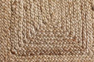 Smooth texture at the bottom of wicker straw basket. extreme closeup of a vintage wicker texture. photo