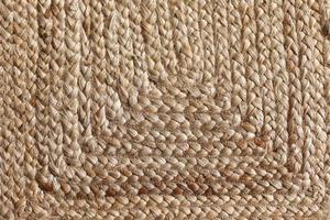 Smooth texture at the bottom of wicker straw basket. extreme closeup of a vintage wicker texture. photo