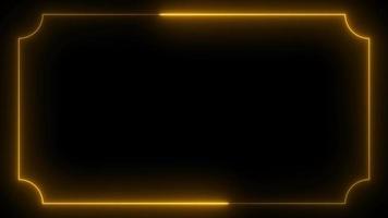 Square rectangle picture border with neon line. footage video effect seamless loop. 4K