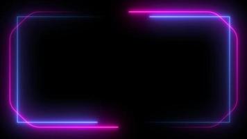 Square rectangle picture border with neon line. footage video effect seamless loop. 4K