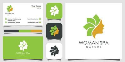 Beauty skin care logo design vector. spa therapy logo concept. logo design, icon and business card vector