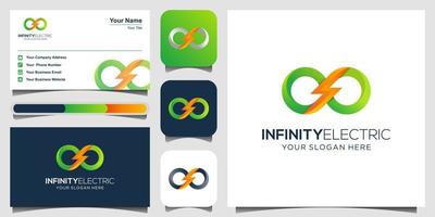 elemento de diseño del logotipo de energía infinita. diseño de logotipo, icono y tarjeta de visita