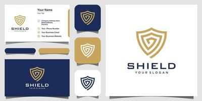 Creative Shield Concept Logo Design Templates. icon and business card vector