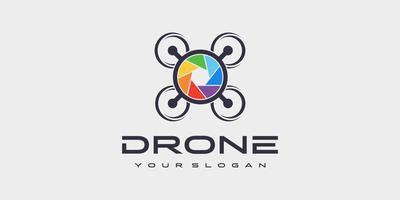 plantilla de diseño de logotipo de drones vector