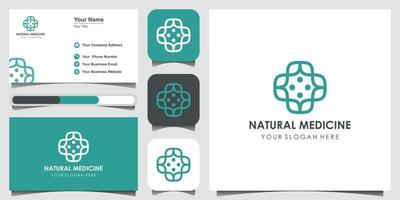 plantilla de diseño de icono de logotipo ecológico médico con cruz y más. signo vectorial vector