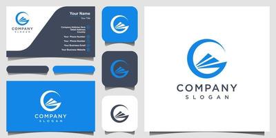 Creative Ship Concept Logo Design Template.  logo design and business card