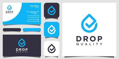 Clean water quality line icon. Droplet with check mark linear style sign for mobile concept and web design. and business card design vector