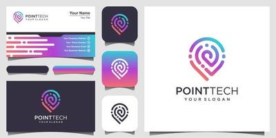 Point Tech Logo Template Design. Creative Vector technology, electronics, digital, logotype, for Icon or Design Concept. and business card design