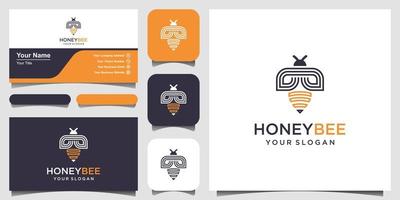Bee honey creative vector icon symbol logo. Hard work linear logotype. logo design, icon and business card