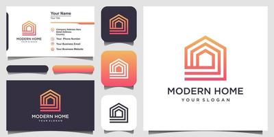 build house logo design with line art style. home build abstract For Logo and business card design vector