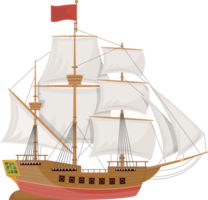 illustrazione di disegno di clipart di nave d'epoca in legno