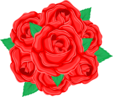 ilustração de design de clipart de buquê de rosas png