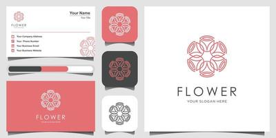 inspiración de diseño de logotipo de adorno floral elegante minimalista con estilo de arte de línea. cosméticos, spa, salón de belleza decoración boutique vector logo. icono y tarjeta de visita