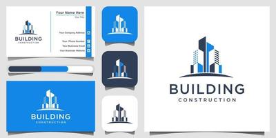 inspiración para el diseño del logotipo de la construcción de edificios. vector