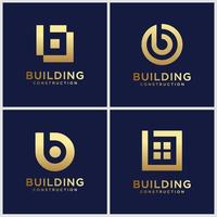 set of golden monogram  letter b Logo design inspiration vector