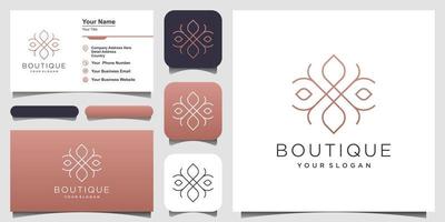 Luxury ornament logo design and business card design vector