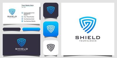 Creative Shield Concept Logo Design Templates. icon and business card vector
