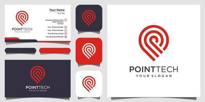 Point Tech Logo Template Design. Creative Vector technology, electronics, digital, logotype, for Icon or Design Concept. and business card design