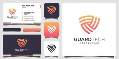 Creative Shield  Concept Logo Design Templates. logo and business card design vector