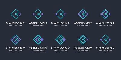 Set of monogram creative letter B logo design template. icons for business of luxury, elegant, simple. vector