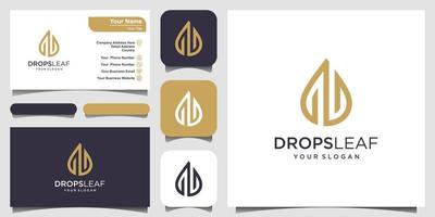 drop and water Vector logo with line art. logo design and business card