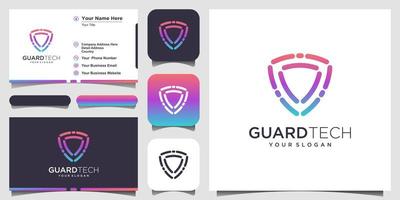 Creative symbol Shield Concept Logo Design Templates. business card design vector