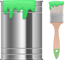 Paint brush and can clipart design illustration png