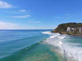Aerial view of the surf at Burleigh Heads photo
