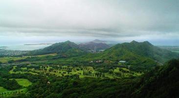 View of Diamondhead mountains in Honolulu Hawaii photo