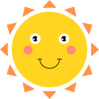 illustrazione di disegno di clipart del fumetto del sole sorridente png