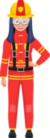 Mädchen-Feuerwehrmann-Clipart-Designillustration png