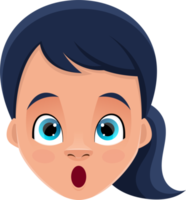 bambina faccia espressioni clipart design illustrazione png