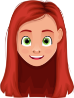 ilustração de design de clipart de rosto de menina png