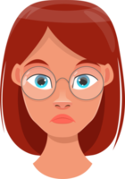 Woman face expression clipart design illustration png