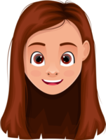 ilustração de design de clipart de rosto de menina png