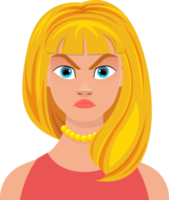 Woman face expression clipart design illustration png