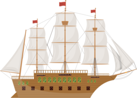 Wooden vintage ship clipart design illustration png