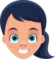 ilustração de design de clipart de expressões de rosto de menina png