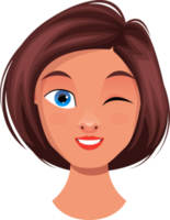 Woman face expression clipart design illustration png