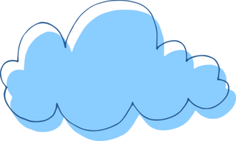 illustration de conception clipart nuages dessinés à la main png
