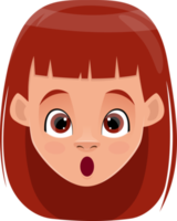 illustrazione di progettazione di clipart di espressione del viso della bambina