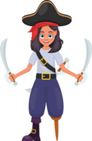 ilustração de design de clipart de menina pirata