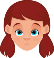 ilustração de design de clipart de expressões de rosto de menina png