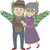 An old couple in love vector