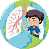 Lungs human icon vector